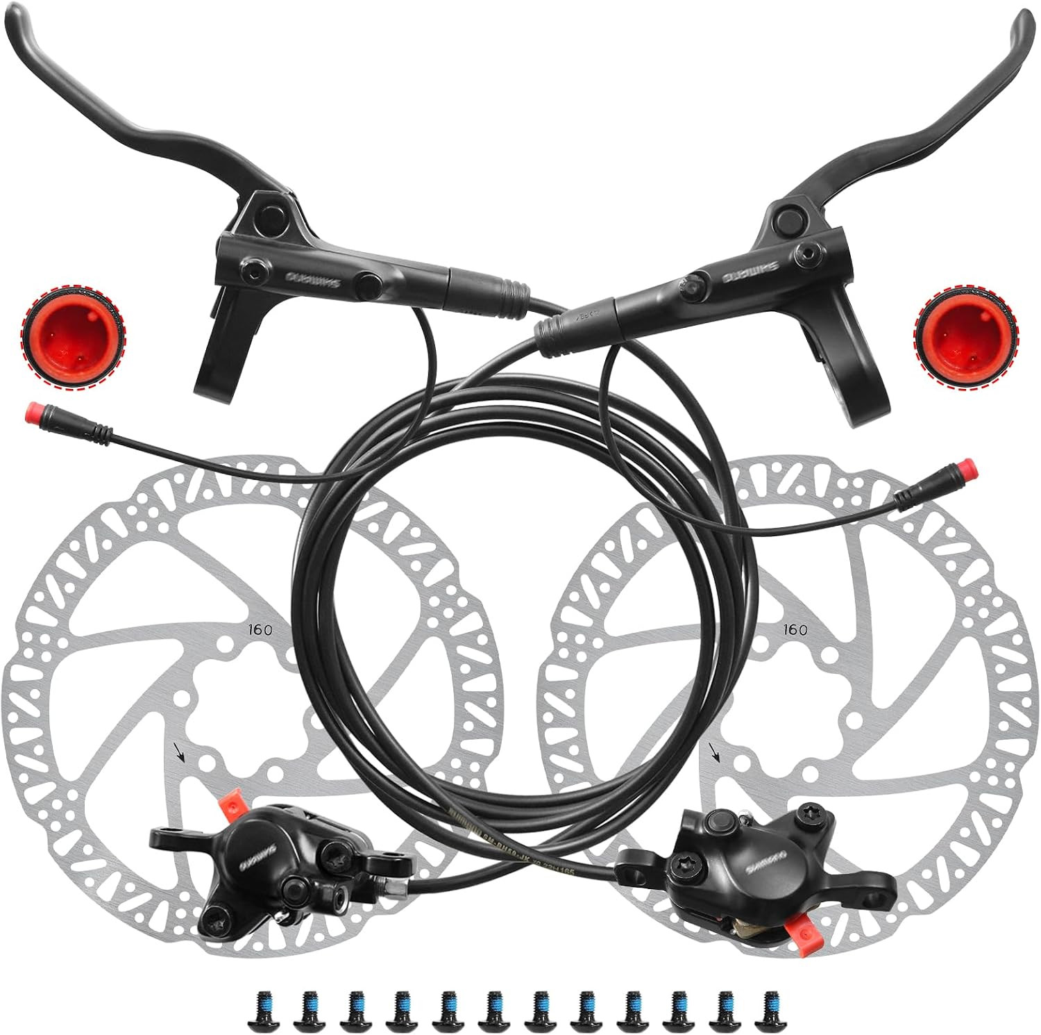 MT200 Hydraulic Brake for Ebike, 2-Pin Power-Off E-Bike Hydraulic Disc Brake Set