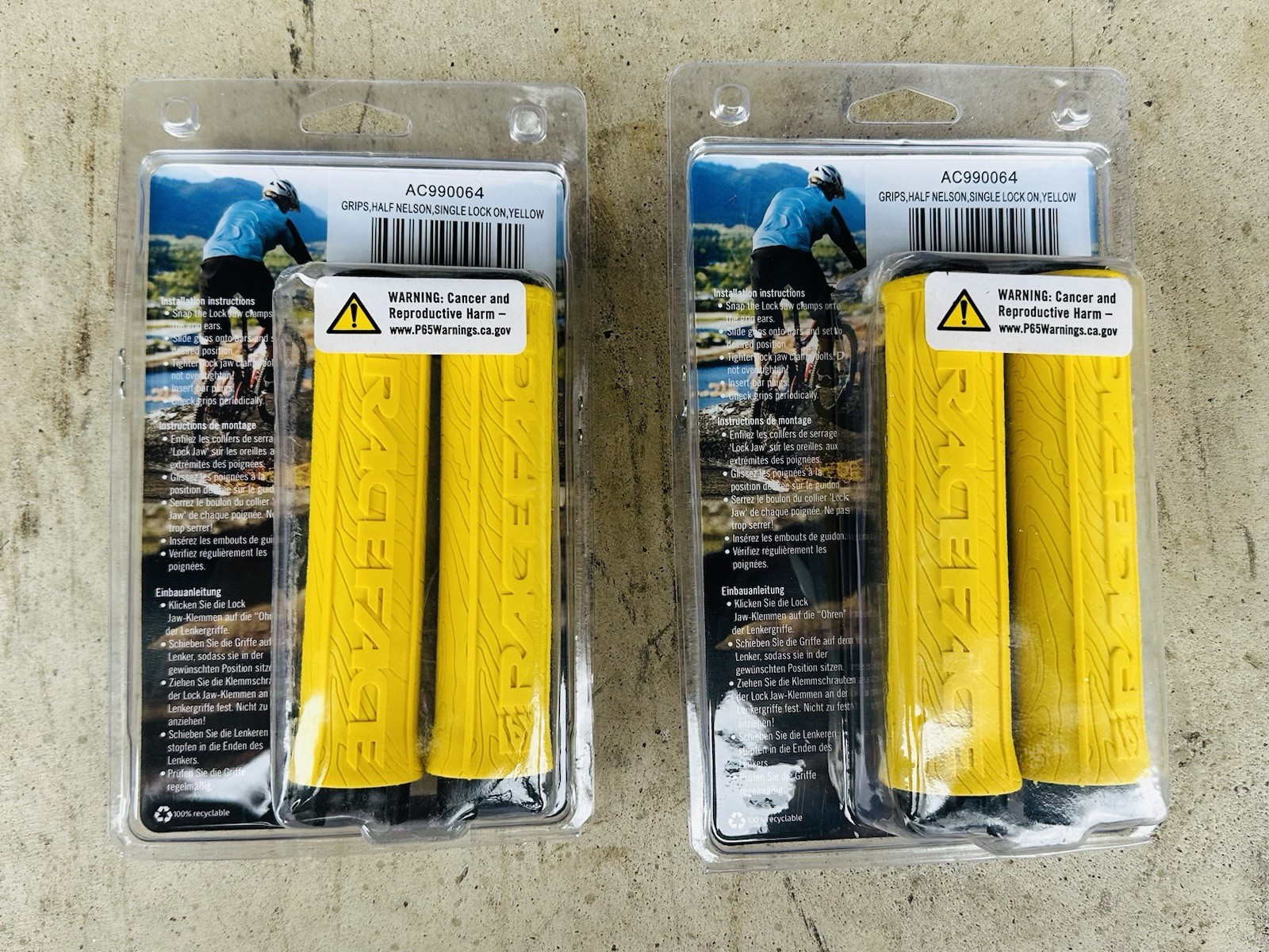 2 Pack Race Face Handle Grips (Neon Yellow) Bike Bicycle BRAND NEW