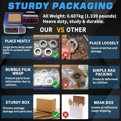 2 Sets for 1» Axle Trailer Hub Bearings 2Set L44643 Bearing Kit + Tang Washers