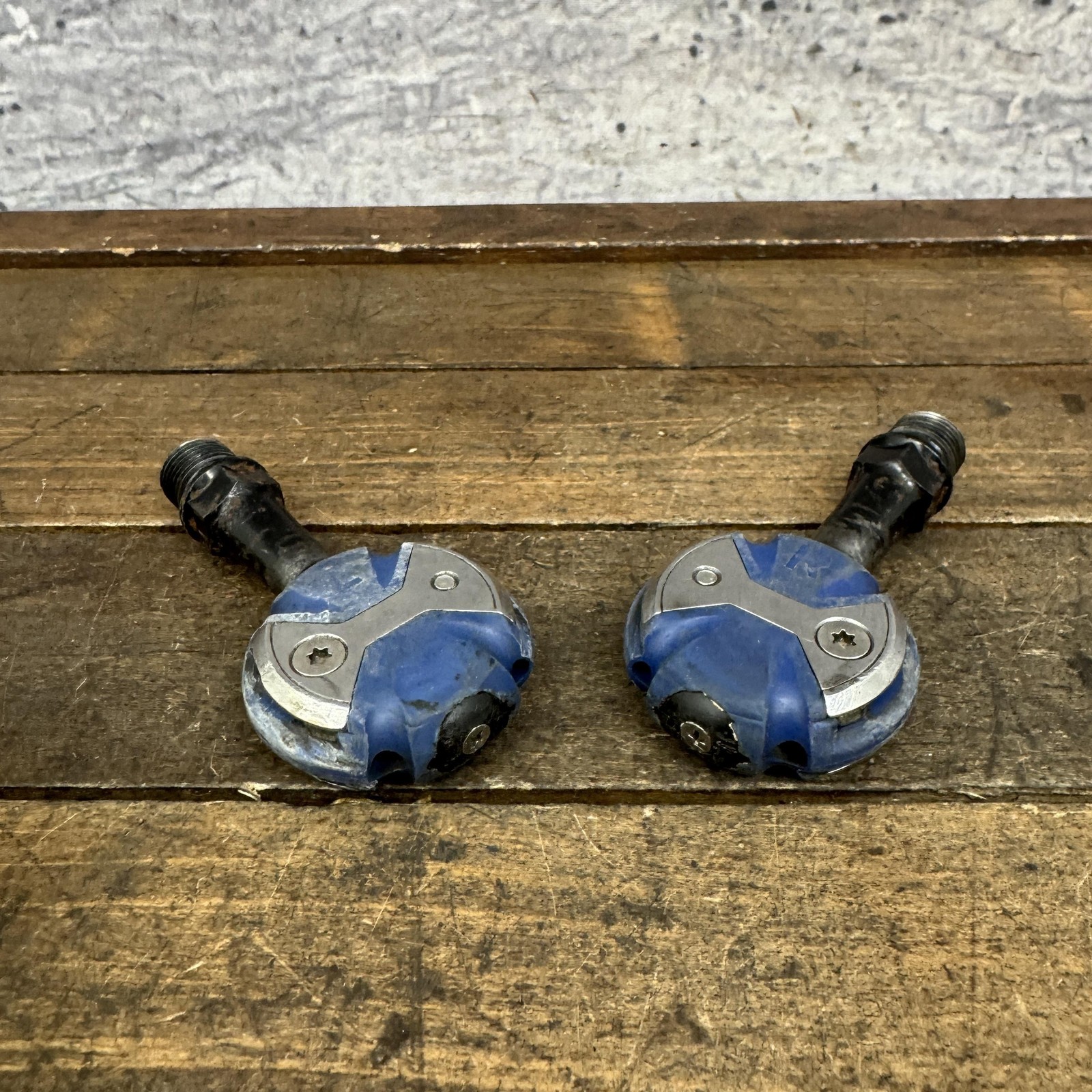 Vintage Speedplay Clipless Road Bike Pedals 9/16 Blue Pair 220g Steel Lollipop