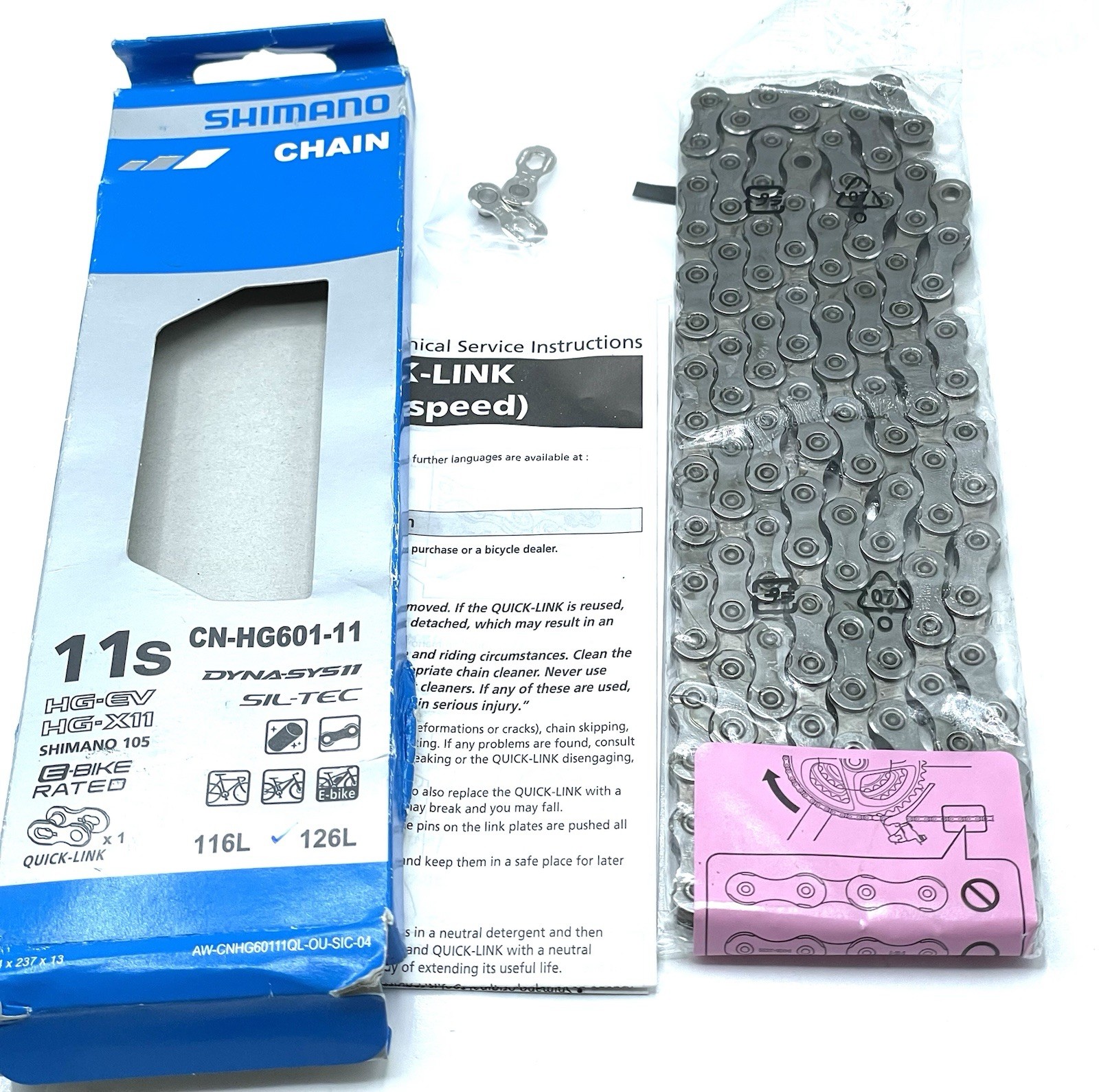 Shimano CN-HG601-11 11-Speed 126L Road MTB Ebike Bike Chain With Quick-Link NEW