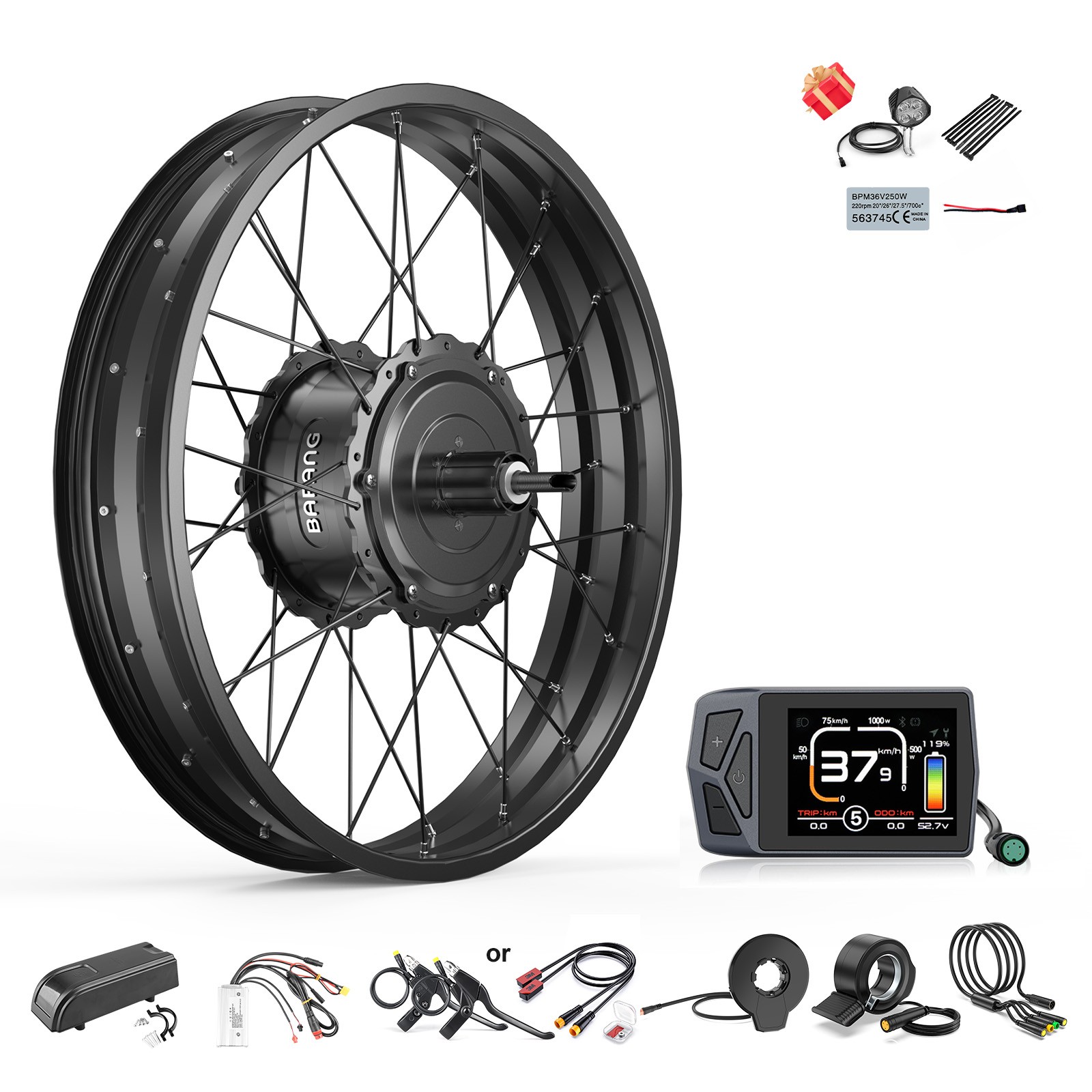 48V1000W Bafang Rear 20» 26″ Wheel Hub Motor DIY Fat Tire Ebike Conversion Kits