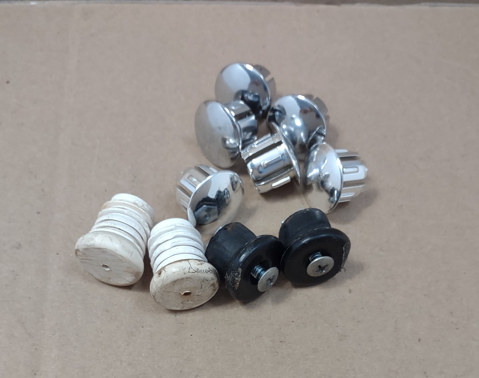 Vintage Bicycle Handlebar Tape End Plug Assortment 5x Pair