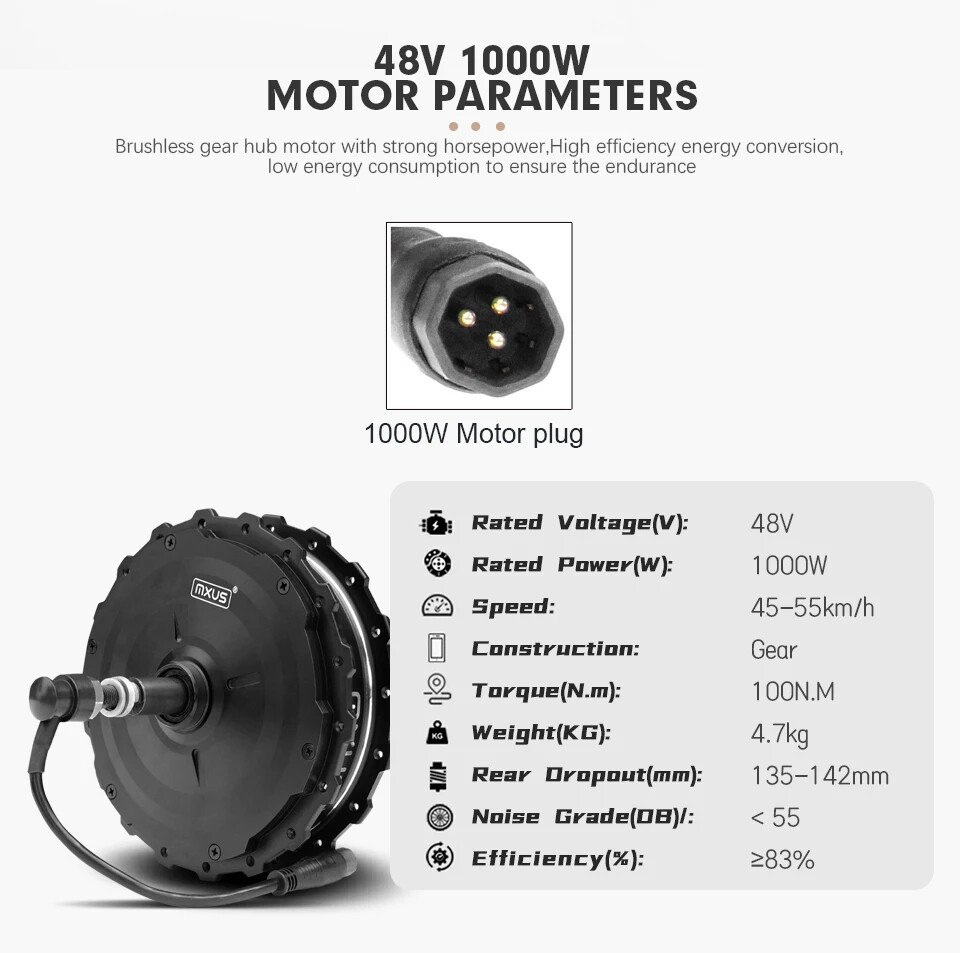 Electric Bike Conversion Kit 48V 1000W High Speed Brushless Hub Motor Wheel