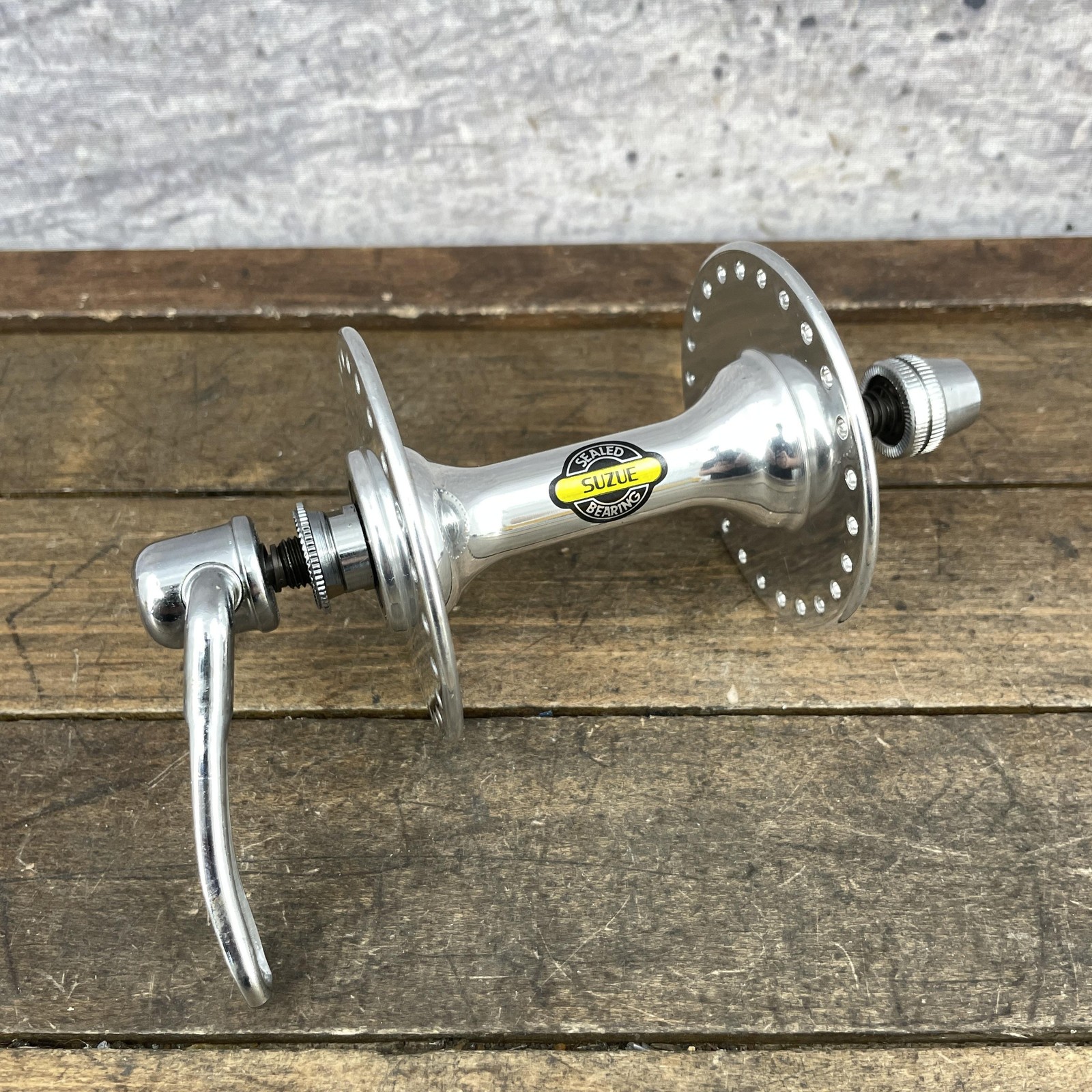 Vintage Suzue Front Hub 48H Sealed Bearing QR High Flange Silver 100mm Japan 89