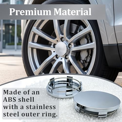 4PCS Wheel Center Caps, 2.36″ OD ABS Snap-in Hub Cap, Anti-Falling Rust-Proof