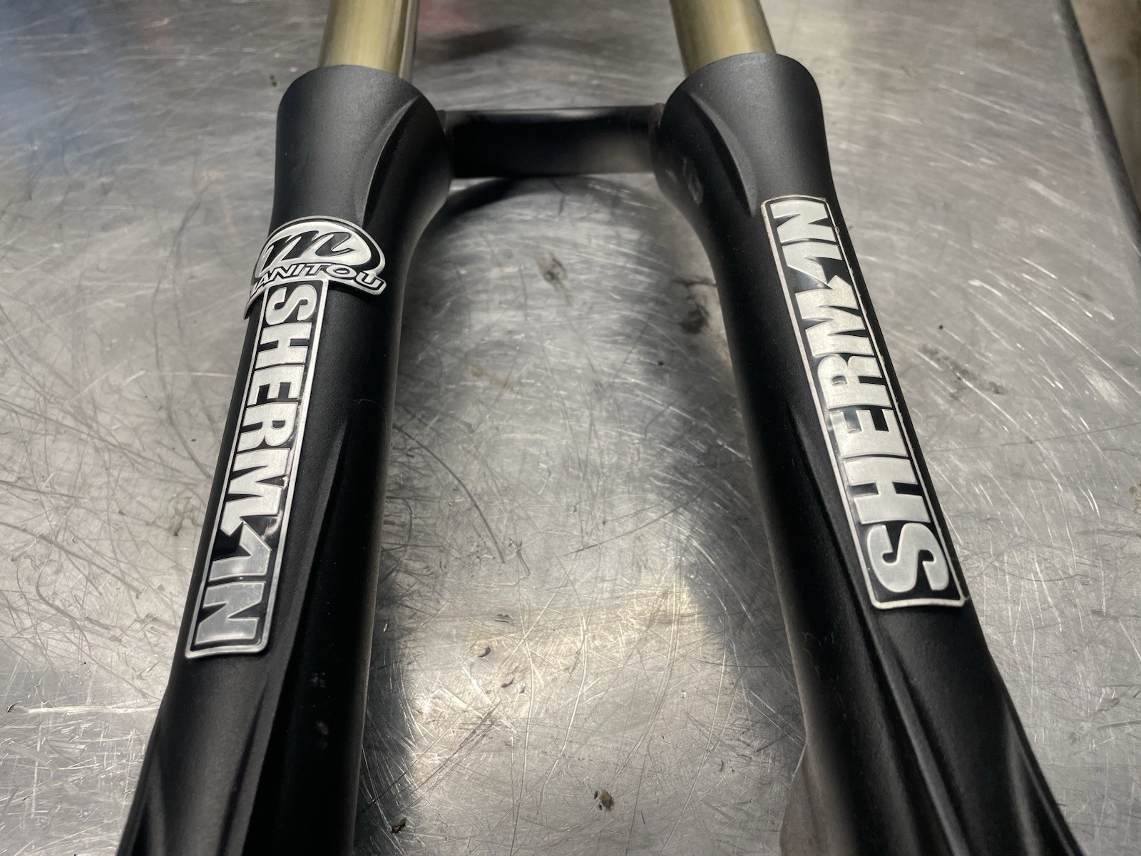 Manitou Sherman 26in Suspension Fork 170 1 1/8in Aluminum Black/Gold Dual Crown