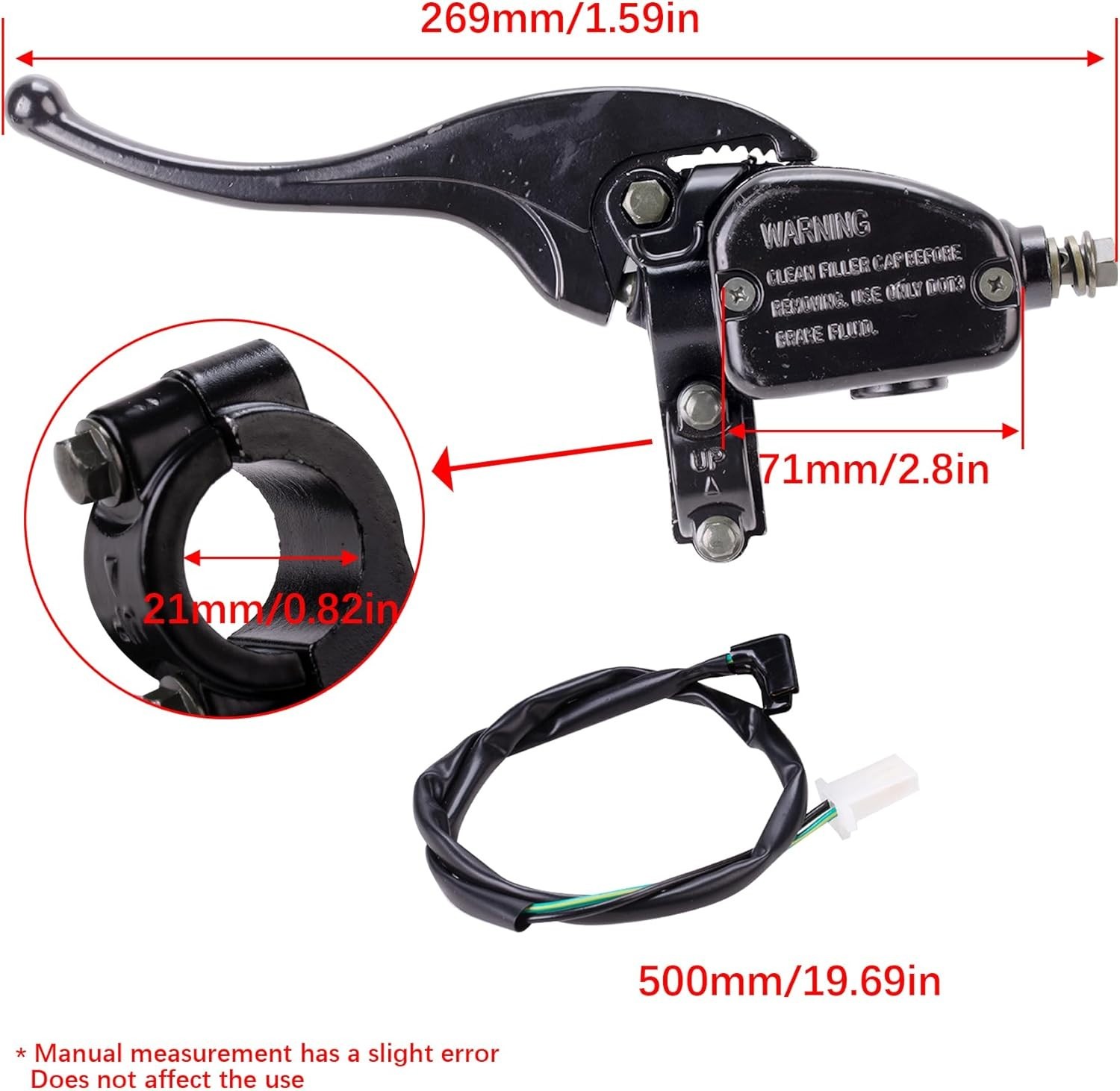 Left Front Brake Master Cylinder Compatible with Polaris Sportsman 335 400 450 5