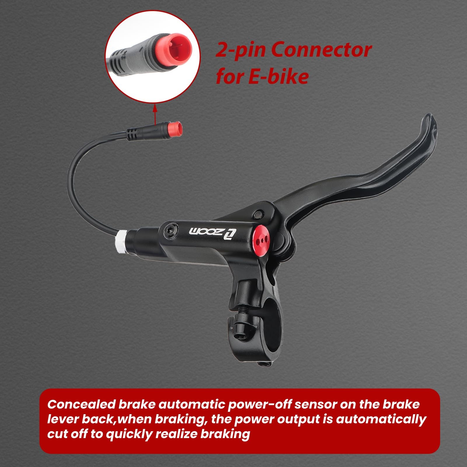 EBike Hydraulic Disc Brake Set HB-876E 4 Piston Right Lever Rear Caliper Sensor