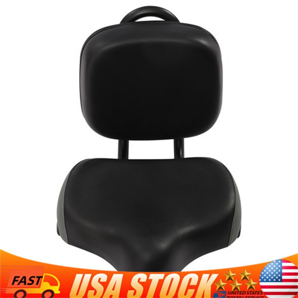 Bike Saddle Seat w/ Backrest Bicycle Extra Wide Comfort PU Soft Pad 11.5″x9.5″