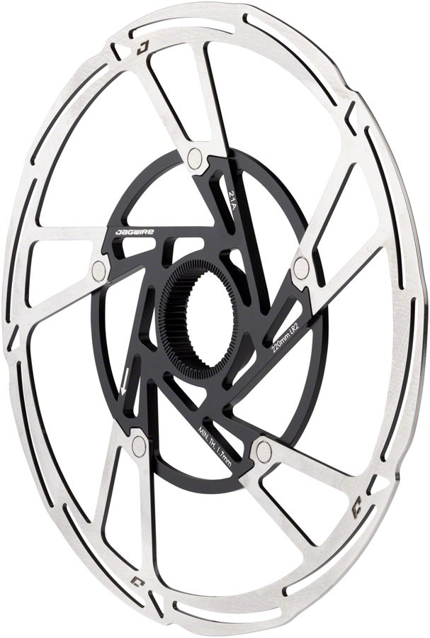 Jagwire Pro LR2 Disc Brake Rotor – 220mm, Center Lock, Silver/Black