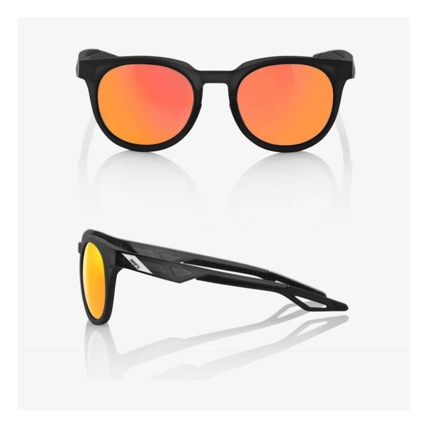 100% CAMPO Sunglasses – Matte Crystal Black/HiPER Red Mirror Lens