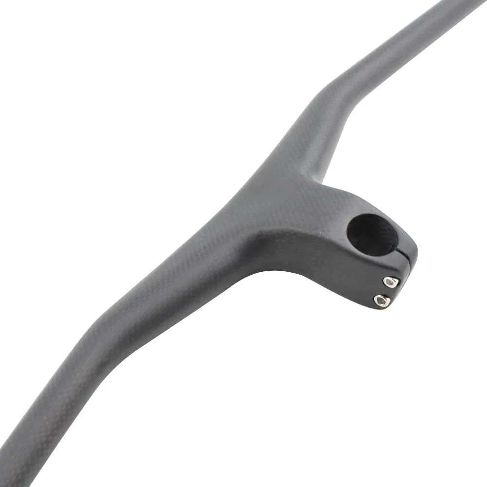 Mountain Bike Carbon Bicycle Handlebar and Stem Integrated Bar -17 Degrees Angle