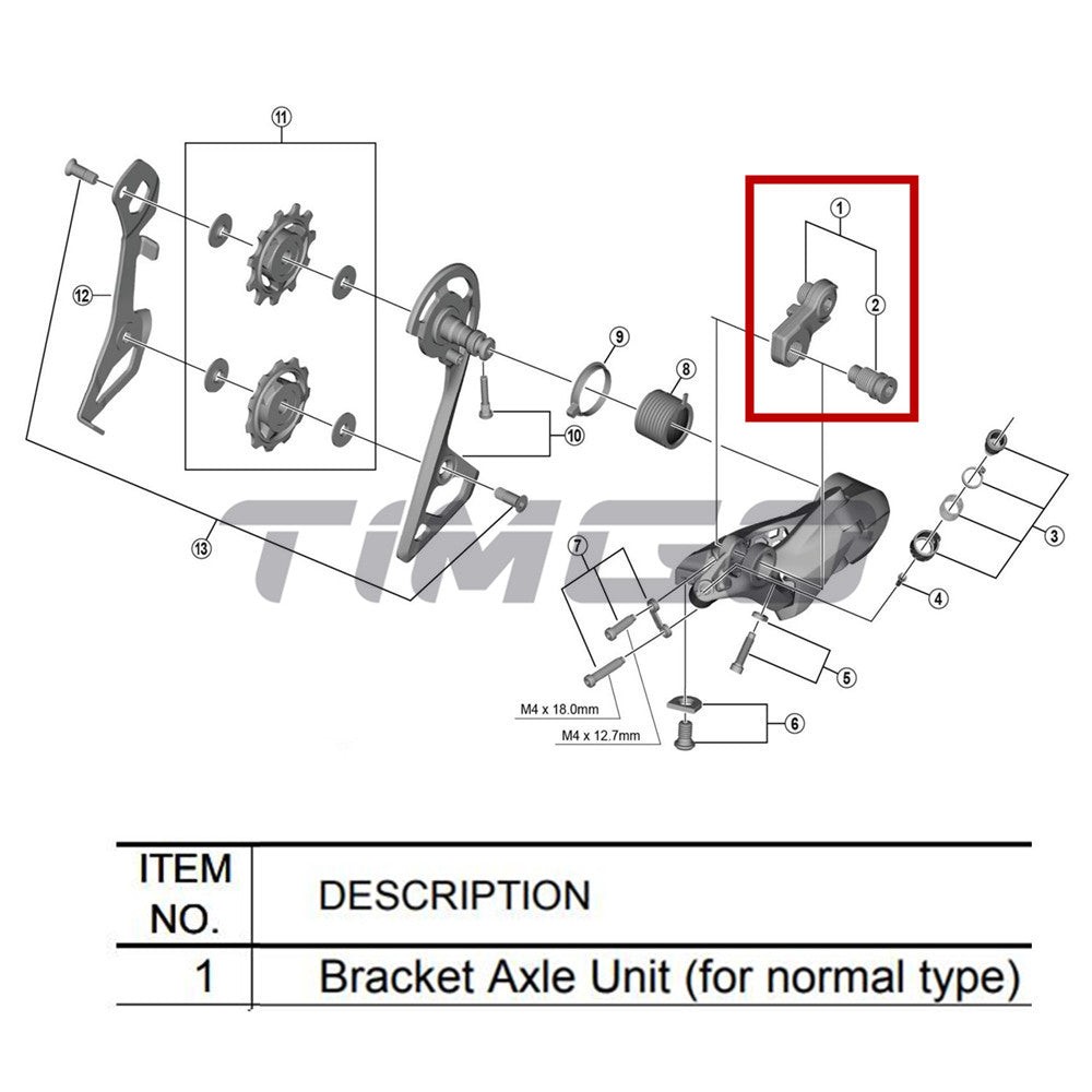 Shimano Y3E998020 Y5RT98010 Rear Derailleur Bracket Axle Unit
