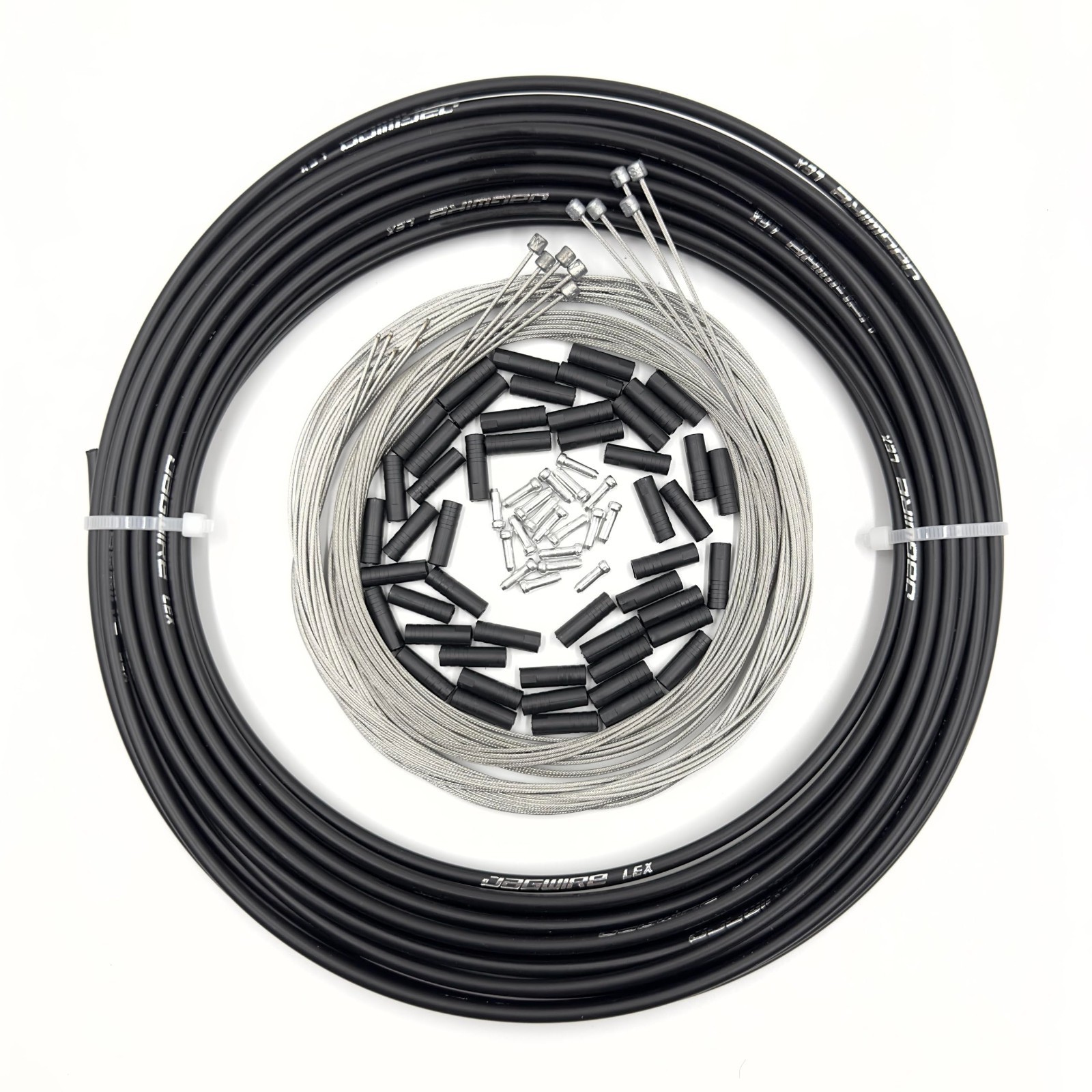 Lined Bicycle Shift Cable Housing 4mm x 50ft + 50 Cable End Caps Kit for MTB/Roa