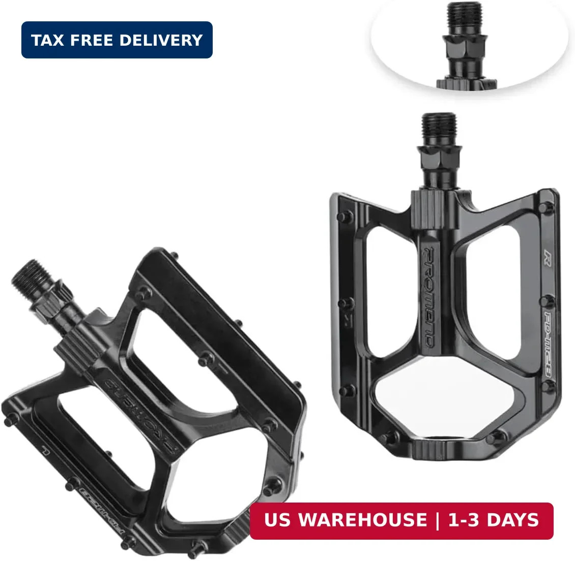 Mountain Bike Pedals MTB Pedals, Large Size Aluminum Alloy Body with Boron Steel