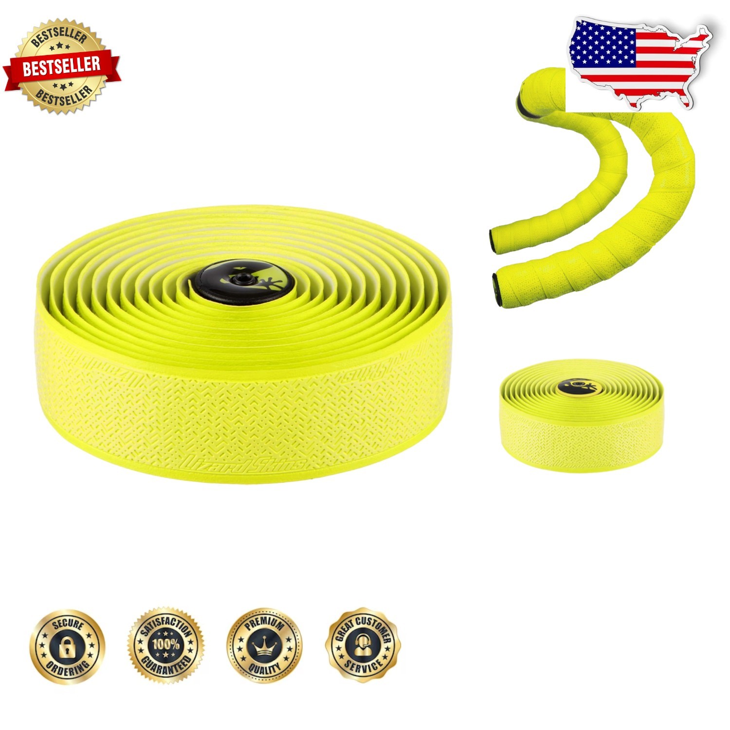 Exceptional Grip DSP Bar Tape V2 Neon Yellow Durasoft Polymer 3.2mm