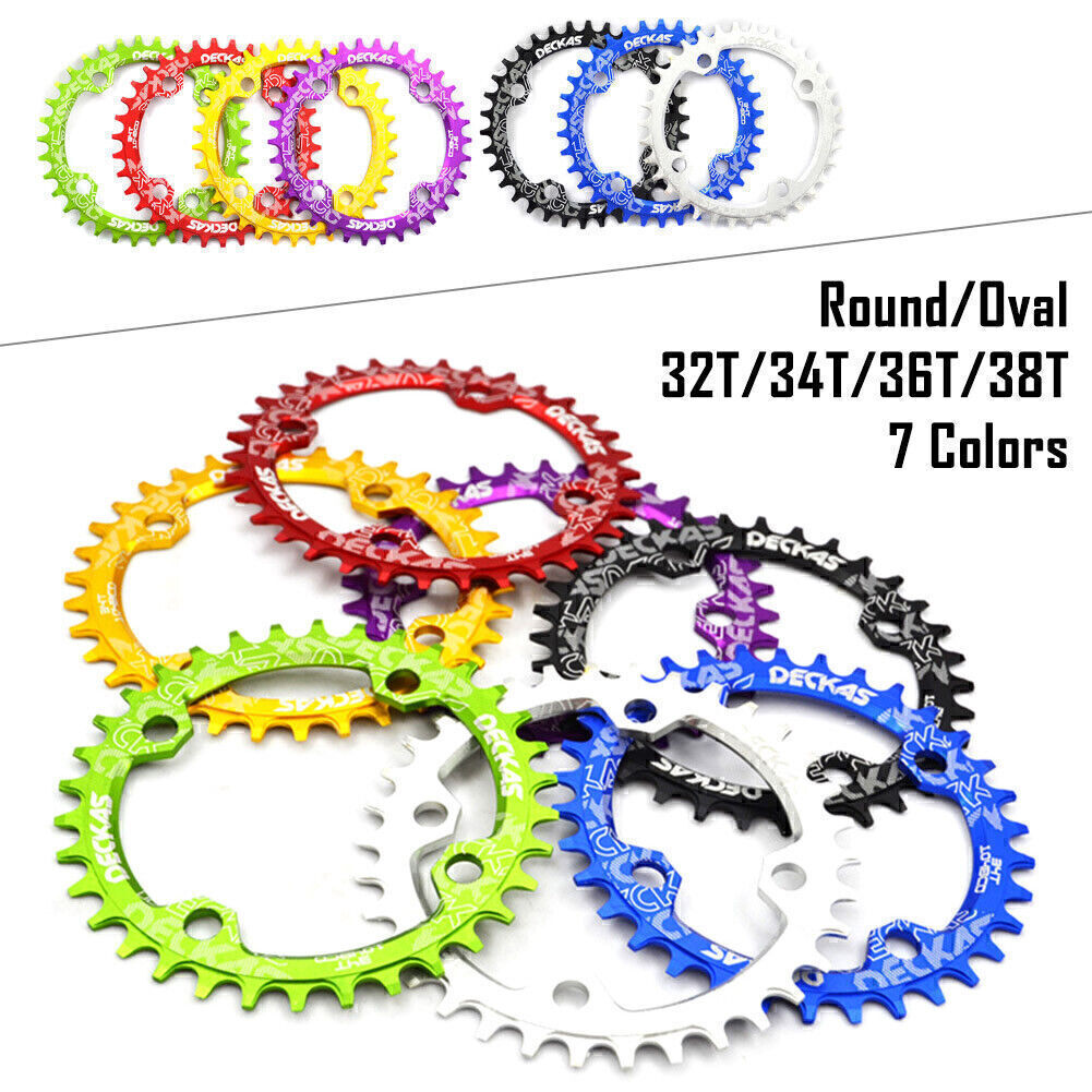 Narrow Wide Round Oval DECKAS Chainring Chain Ring BCD 104mm 32/34/36/38T Bike