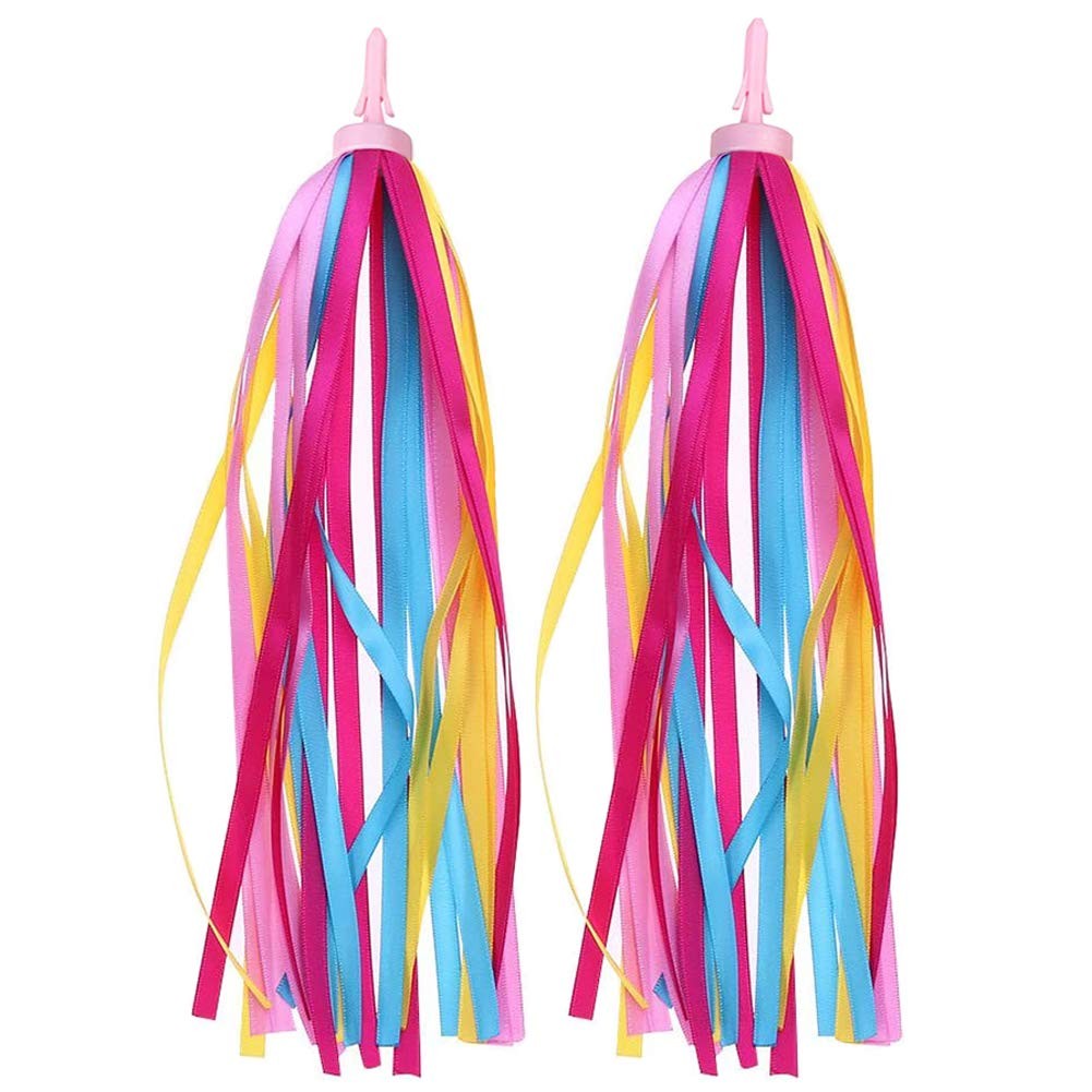 BlingKingdom 1Pair Rainbow Bike Streamers for Girls Boys, 2pcs 10″ Colorful…