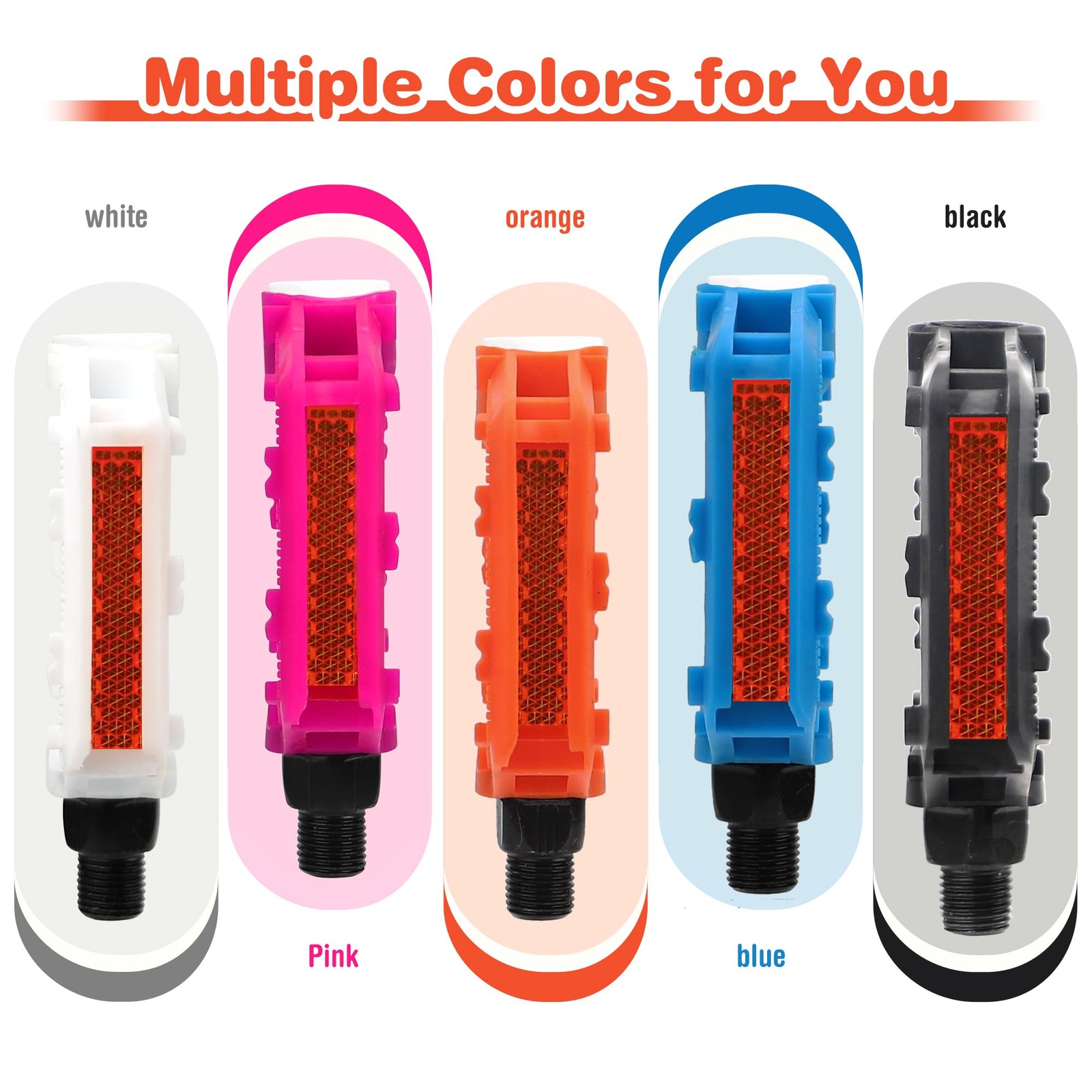 MEGHNA Kids Bike Pedal 1/2 inch Thread Universal Pedals Thread, Orange
