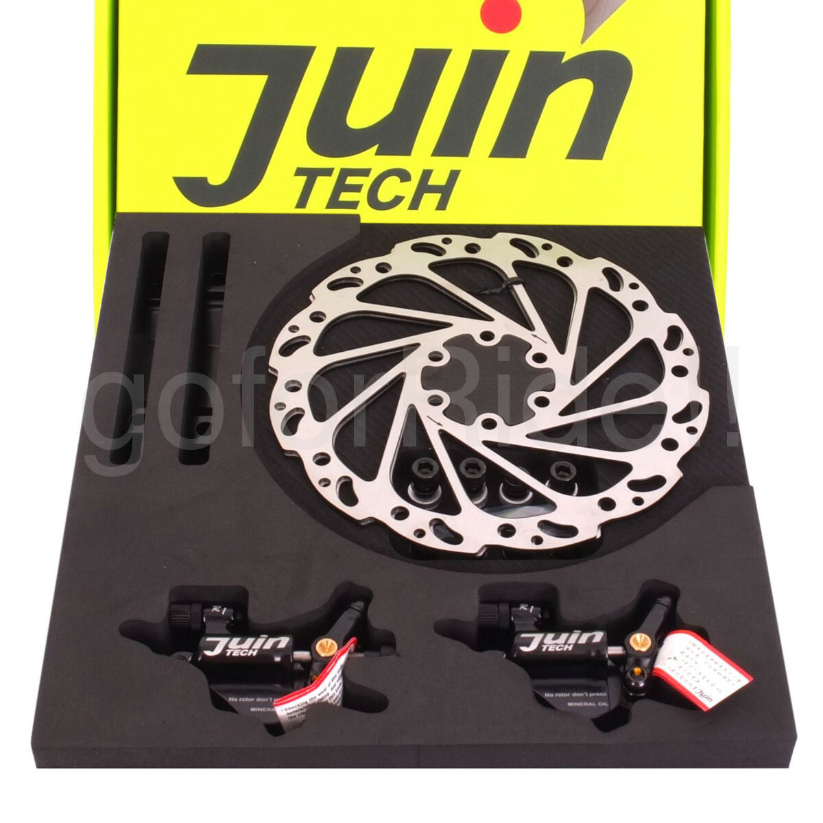 Juin Tech R1 Hydraulic Road/CX Bike Disc BrakeSet Dual Side Front+Rear Gray