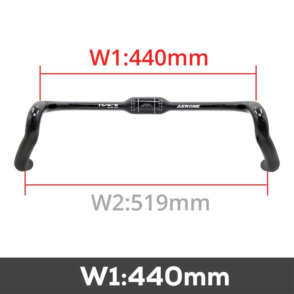 Carbon Aero Gravel Bike Handlebar Full Internal Cable 31.8mm Drop Bar
