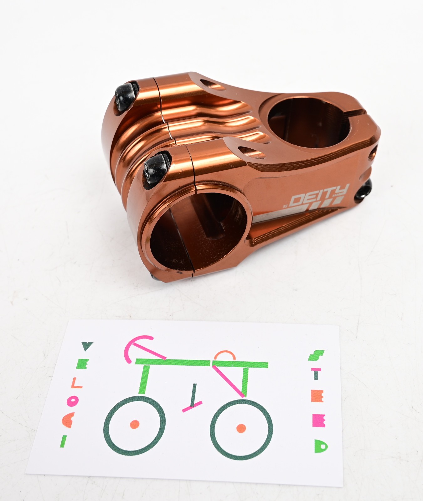 Deity Components Copperhead MTB Bike Stem – 50mm, 35mm Clamp, 1 1/8″, Bronze