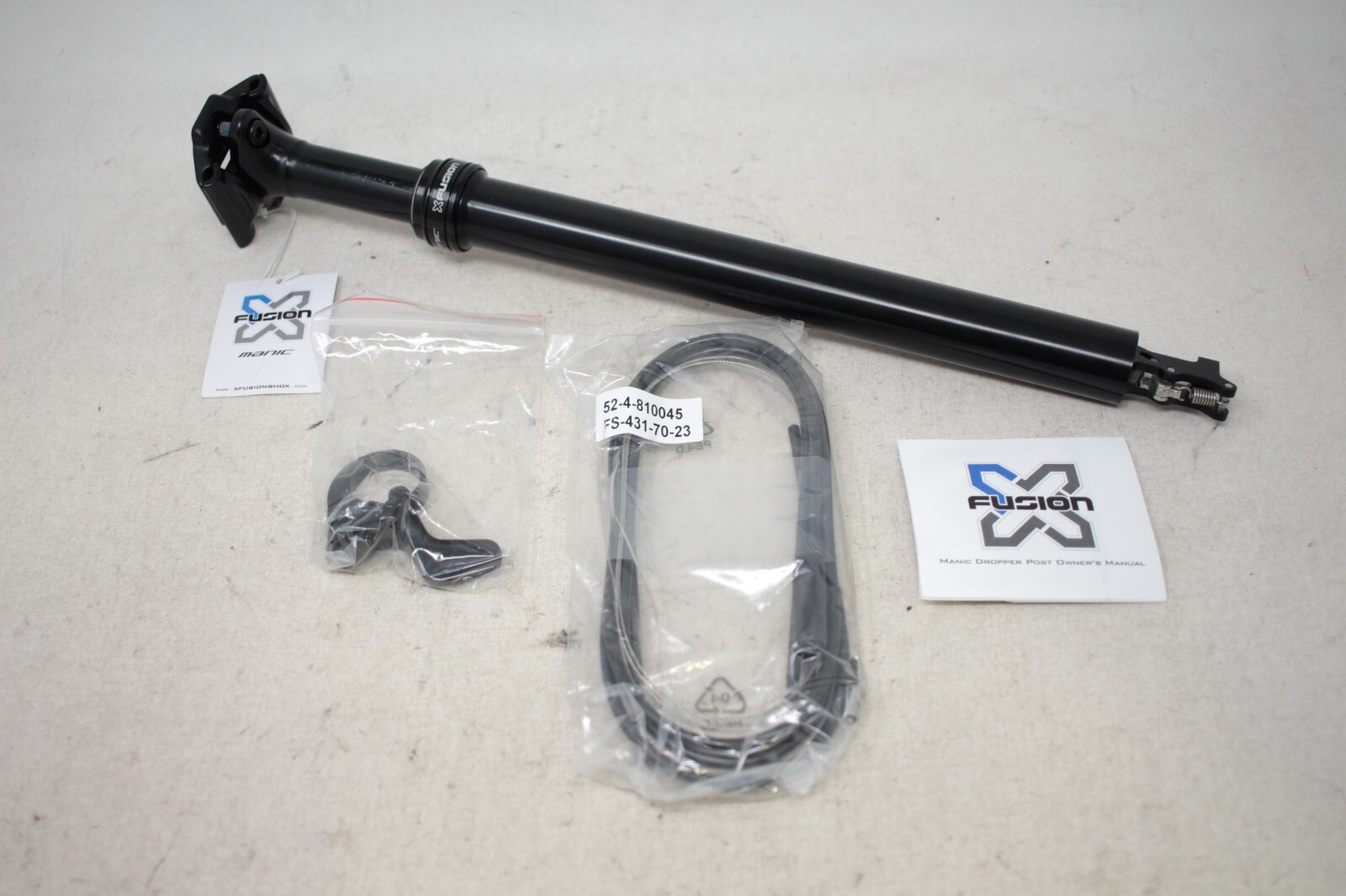 NEW X-Fusion Manic 50 27.2 350mm Alloy Remote Dropper Gravel Bike Seatpost Black