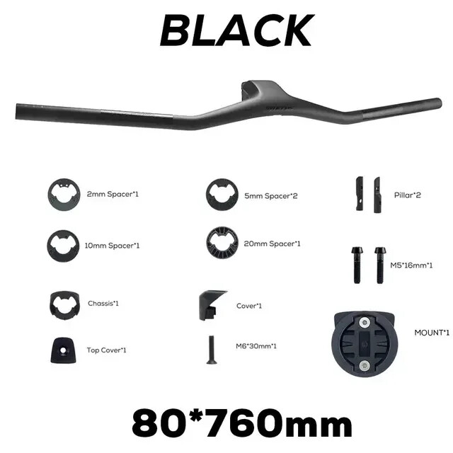 -40 Degree 740MM Full Carbon Fibre Integrated Cockpit MTB Bicycle Handlebar