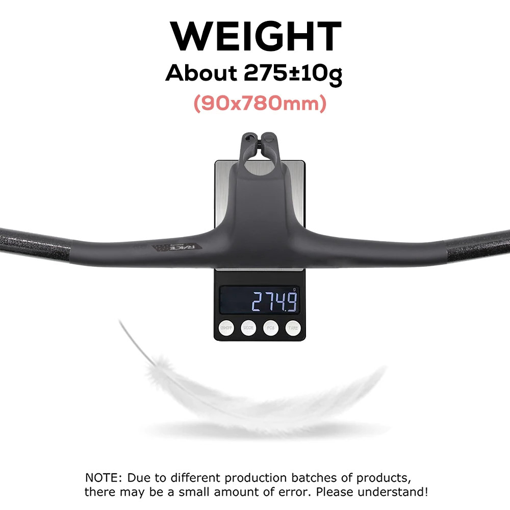 Carbon Flat T-Bar MTB Integrated Cockpit -20 Degree External Cable 720-780mm