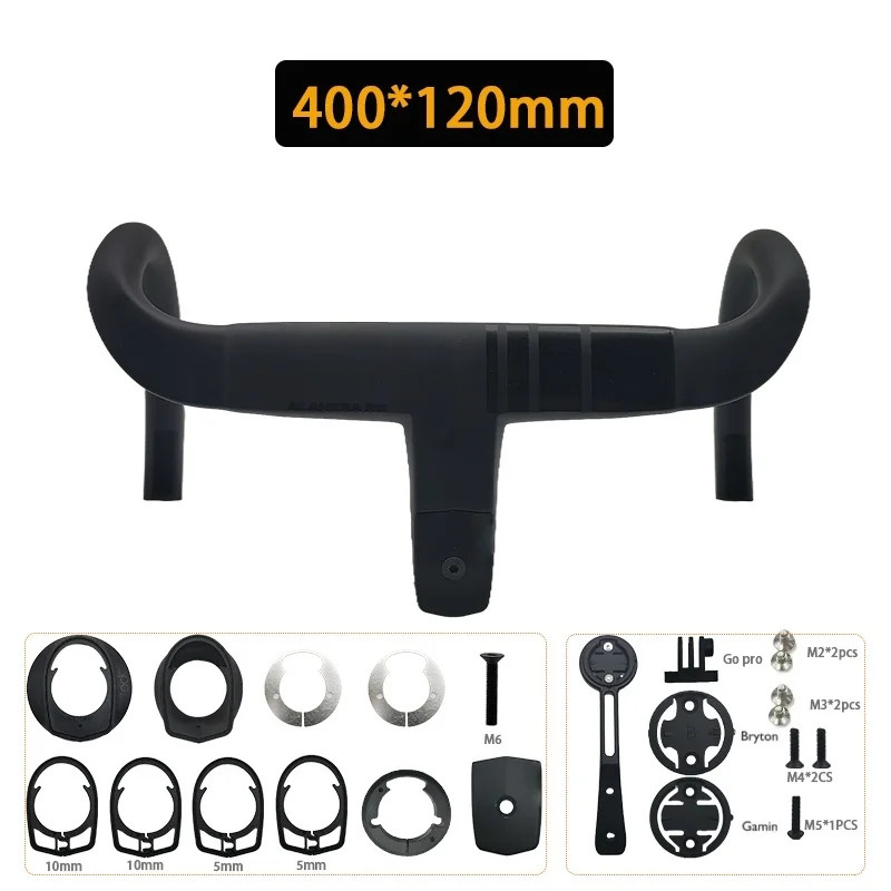 Carbon Road Bike Integrated Drop Bar 28.6mm Internal Cable Routing with Spacers