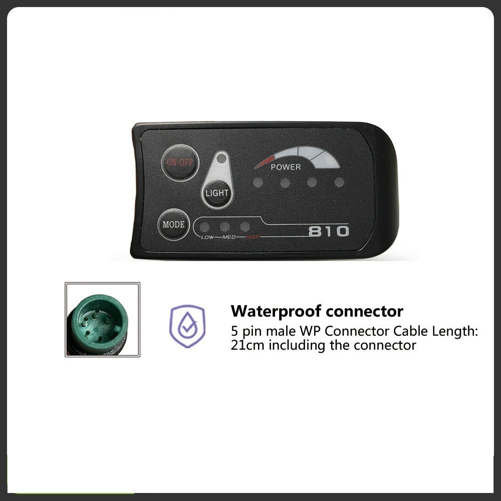S810 LED Display for E – Bike | 36V/48V, Waterproof/SM Plug, Power Display.