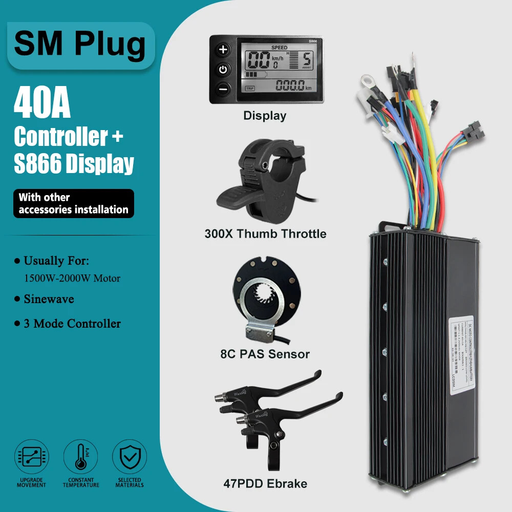 E-bike Three-Mode Controller Sine Wave with LCD Display Motor Accessory 17-60A