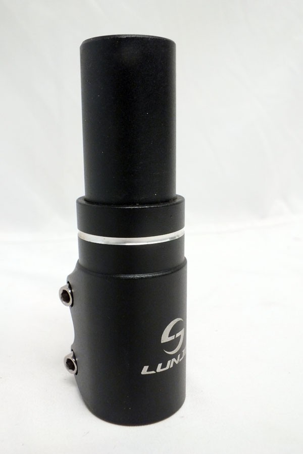 Lunje 1 1/8 Threadless Stem Extender Black 2 3/4 inch Rise Upright