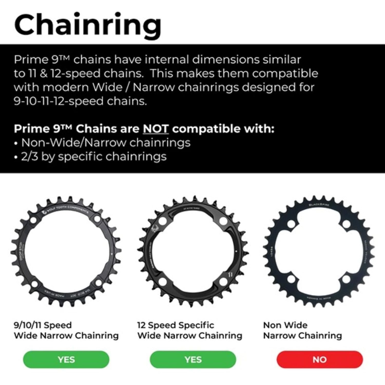 Box One Prime 9 Mountain Bike Chain 126L Finish DLC Black Over Nickel