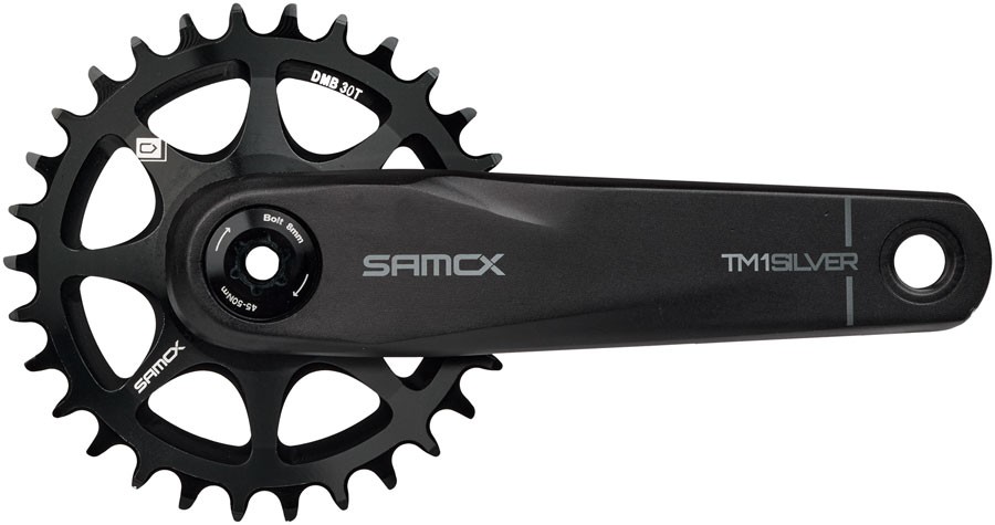 Samox Silver TM-1 Crankset – 155mm, 3-Bolt Direct Mount 30t Chainring, 24mm