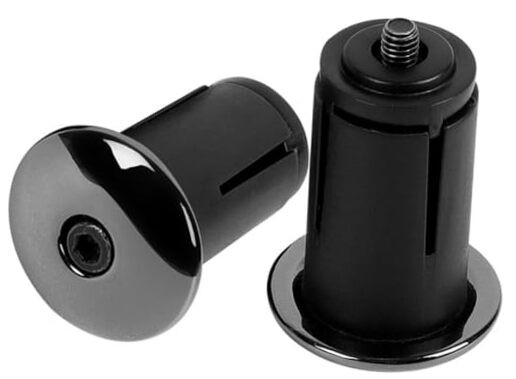 1 Pair Aluminum Alloy Bike Handlebar Bar End Plugs – Lightweight Black Road