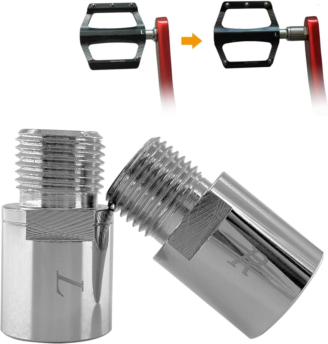 Bike Pedal Extenders Steel 20mm Anti-Rust Adjustable Comfort Multi-Use