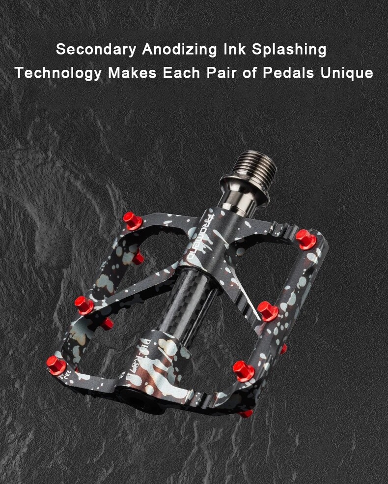 PROMEND MTB Pedals Ultralight 3 Bearings Colorful Carbon Fiber Road Bike Pedals