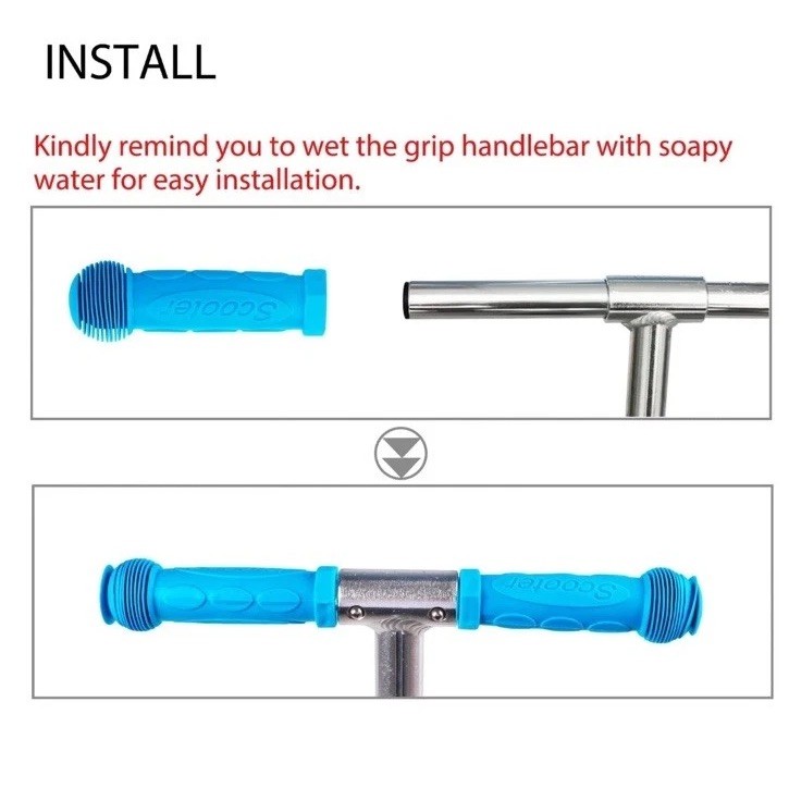 Kids Scooter Handlebar Grips 1 Pair for 2/3/4 Wheel Scooters, Bikes, Carts(blue)
