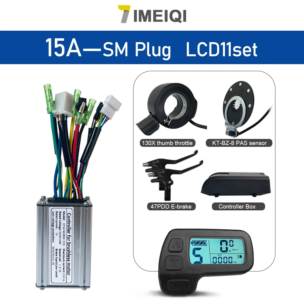 Electric Bike Controller 36V 48V 15A Waterproof 6 Mosfet Controller with Display