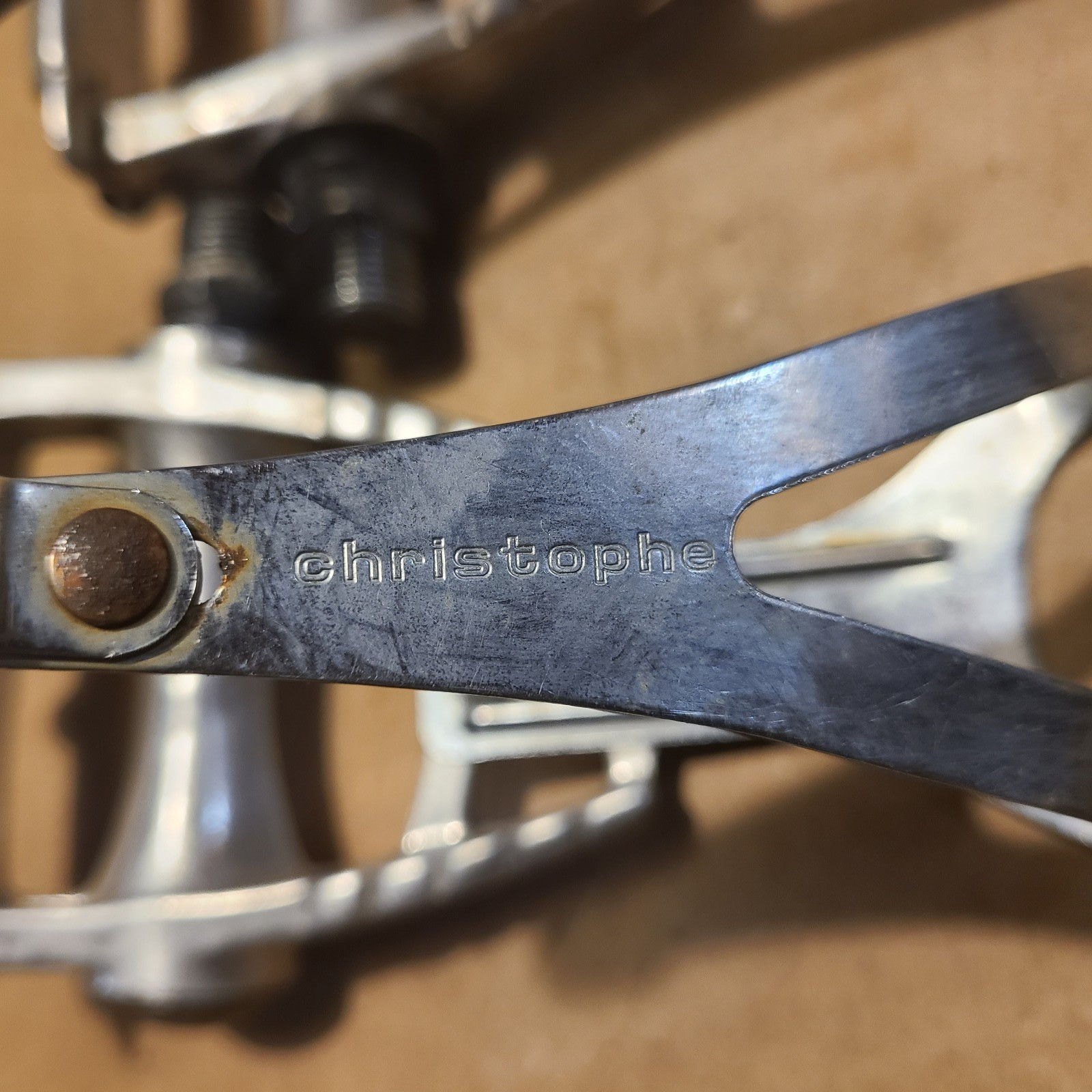 Vintage Maillard Alloy Road Bike Pedals + Christophe Toe Clips France Motobecane