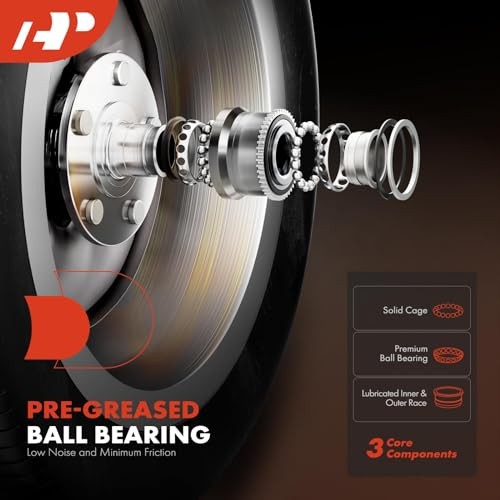 2 x Front Wheel Bearing and Hub Assembly with ABS Ring Compatible with BMW