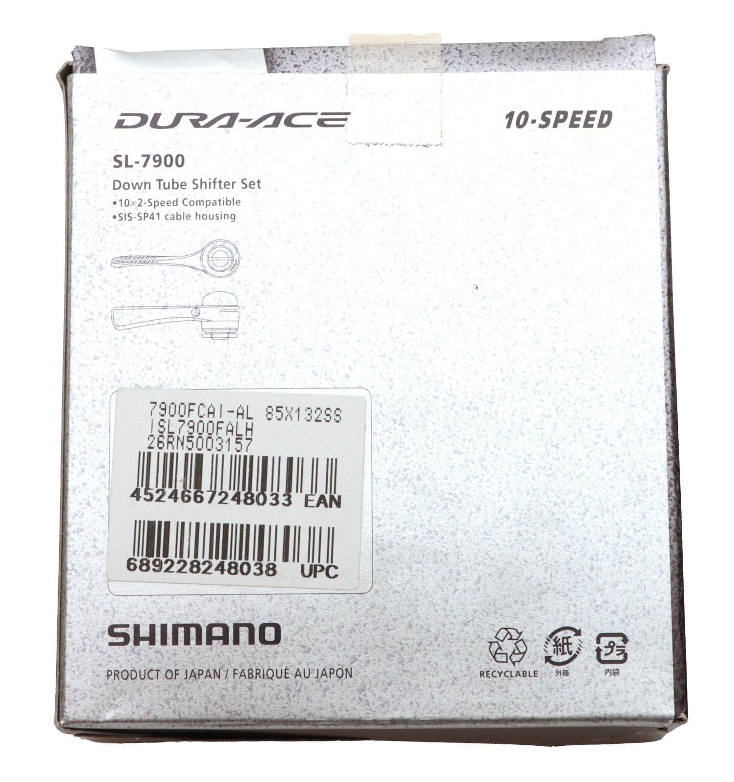 Shimano Dura-Ace SL-7900 Downtube Shifter R/L 2×10 Friction/Index Silver NOS NEW