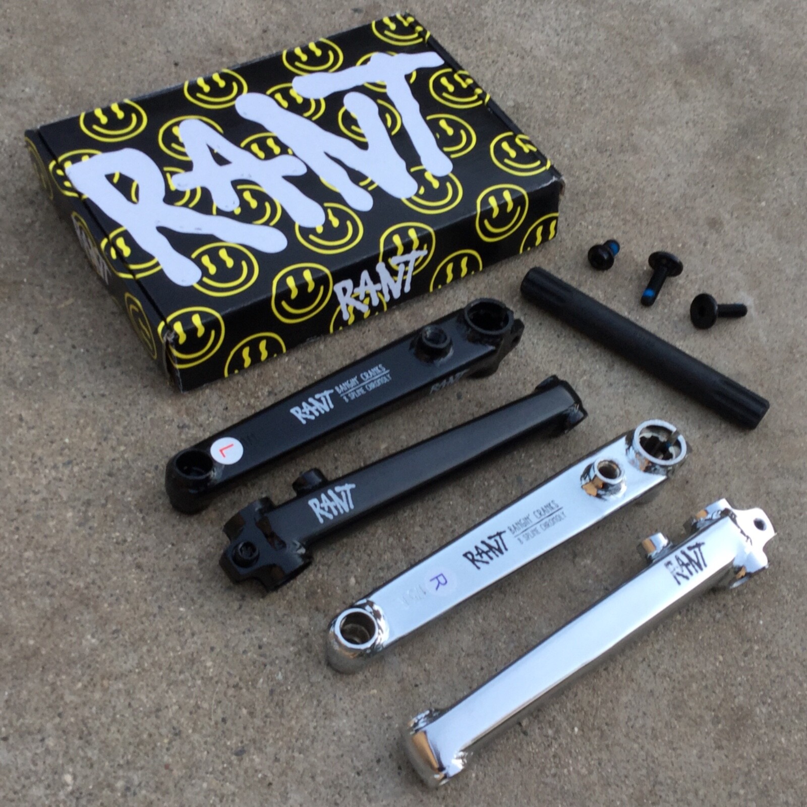 RANT BANGIN 8 CRANKS BMX BIKE BLACK OR CHROME BMX CRANK FIT CULT KINK MISSION