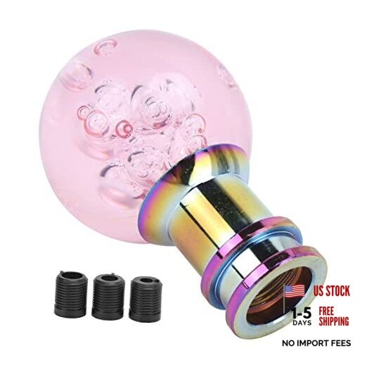Universal Manual Gear Shift Knob, Crystal Bubble Acrylic Design with 3