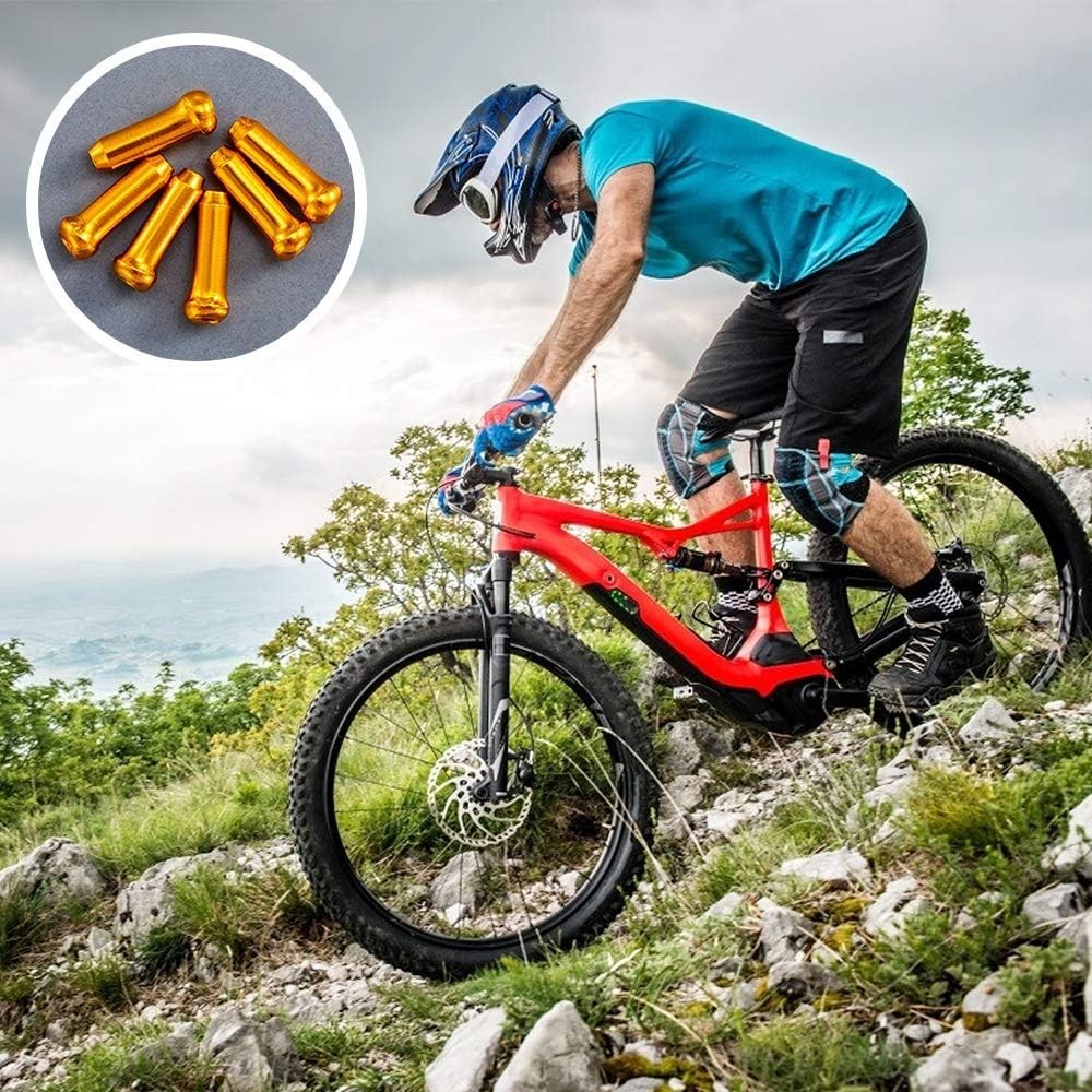 Durable Bike Cable End Caps 48PCS Multi-Coloured Crimps for Biking Activities