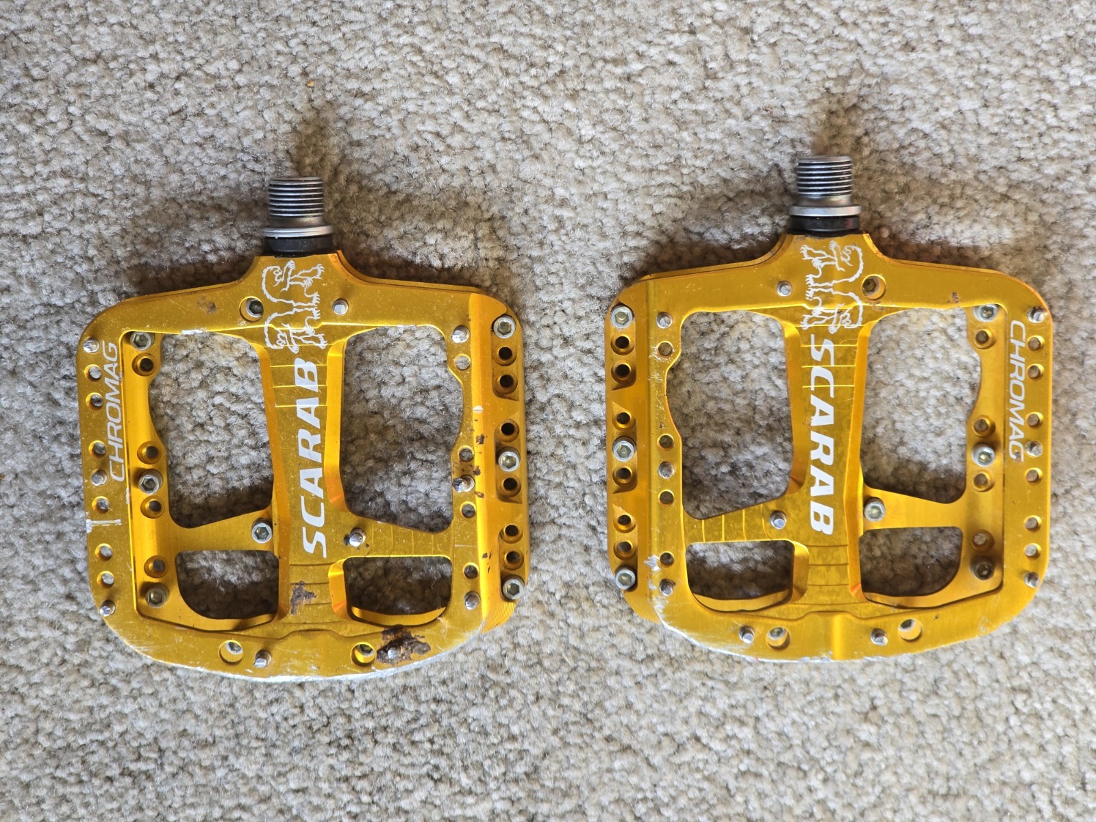 Chromag Scarab Platform pedals 9/16 sealed bearings Gold BMX mountain bike Mtb