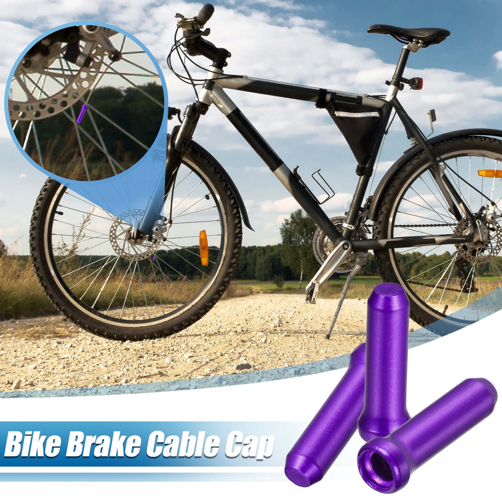 50pcs Bike Brake Cable Cap Bicycle Shifter Brake Gear Inner Cable Cap Purple
