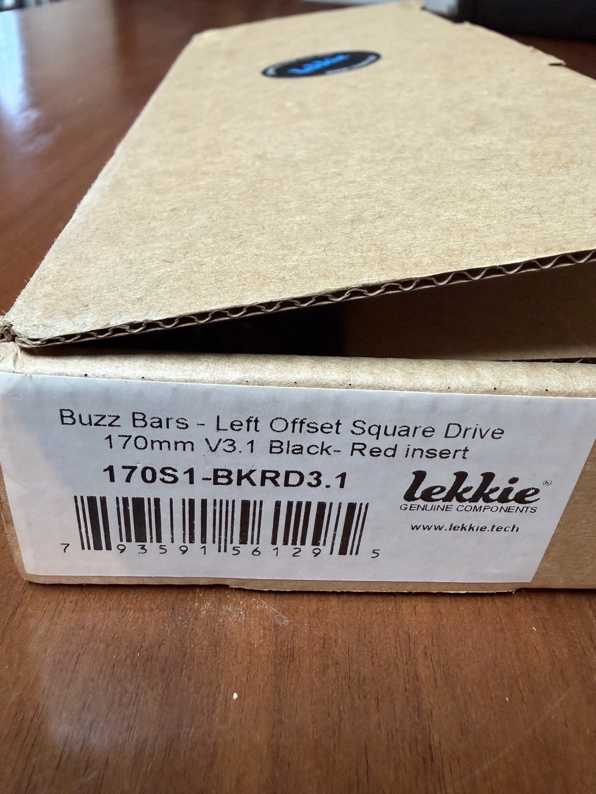 NEW – Lekkie Buzz Bars – Left Offset Square Drive 170mm V3.1 Black Red Insert